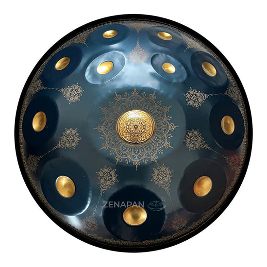 Handpan, frequence 432hz, frequence 440hz, hang drum, hang, gamme Ré mineur Kurd, Zenapan, Do majeur, handpan origine, acheter handpan, couleur bleu