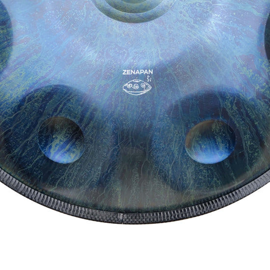 Handpan 10 note bleu Re mineur, frequence 432hz, frequence 440hz, hang drum, instrument musique